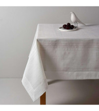Linens Basic Polyester 160x220 cm Dikdörtgen Masa Örtüsü Krem