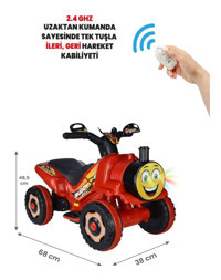 Uj Toys Thomas 6 V Üstü Açık Tek Kişilik Akülü ATV Kırmızı