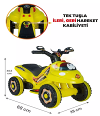 Uj Toys 9161 6 V Üstü Açık Tek Kişilik Akülü ATV Sarı