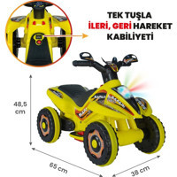 Uj Toys Safari 6 V Üstü Açık Tek Kişilik Akülü ATV Sarı