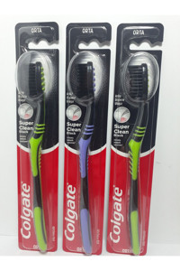 Colgate Süper Clean Black Orta Manuel Yetişkin Diş Fırçası Siyah 3 Adet
