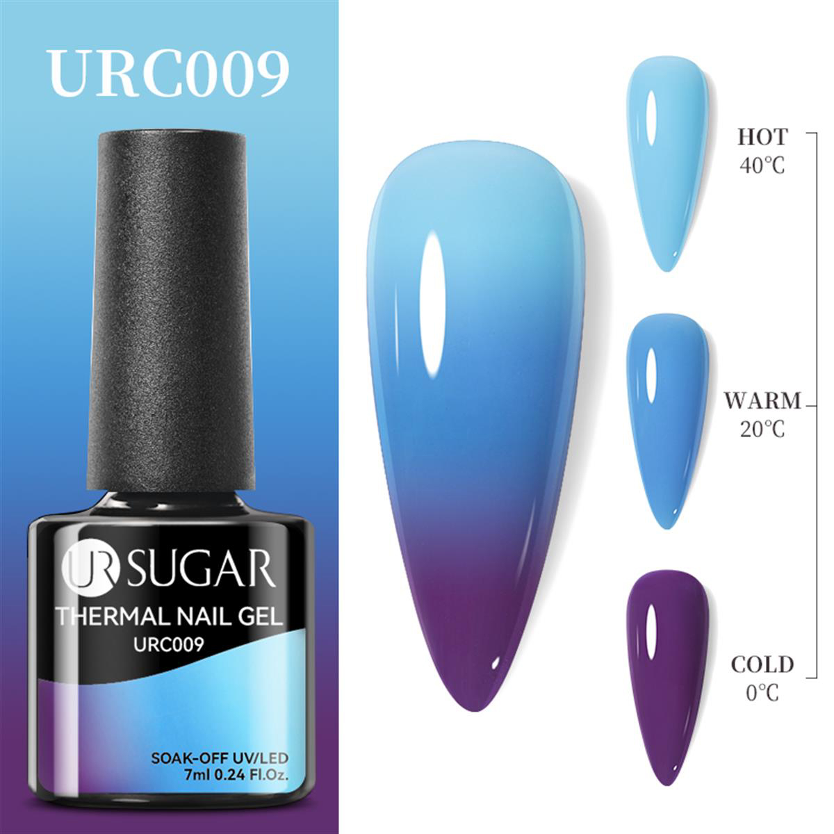 UrSugar Urc009 Mavi-Lacivert-Mürdüm Kalıcı Parlak Oje