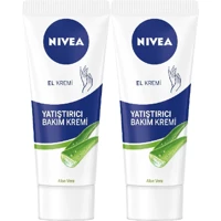 Nivea Yatıştırıcı Bakım Aloeveralı Tüm Ciltler Organik Vegan Parfümlü El Kremi 2x75 ml