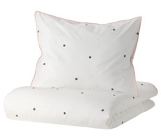 Ikea Vankrets Pamuk 150x200 cm Çarşafsız Puantiyeli Tek Kişilik Nevresim Takımı Beyaz