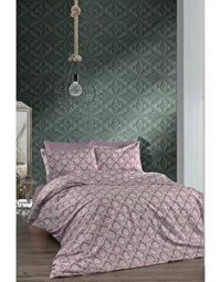Maki Home Oryantal Pamuk-Polyester 160x220 cm Çarşafsız Geometrik Tek Kişilik Nevresim Takımı Lila