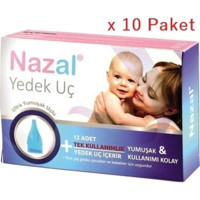 Nazal Mavi Burun Aspiratörü Yedek Ucu 10x12'li Set