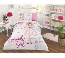 Özdilek Pamuk 160x220 cm Çarşaflı Romantic Girl Tek Kişilik Nevresim Takımı Pembe