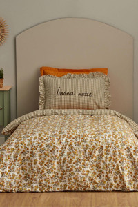 Karaca Home Young Buona Notte Pamuk 160x220 cm Çarşaflı Lastikli Çiçekli Tek Kişilik Nevresim Takımı Çok Renkli
