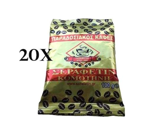 Hacı Şerafettin Sade Orta Kavrulmuş Türk Kahvesi 20x100 gr