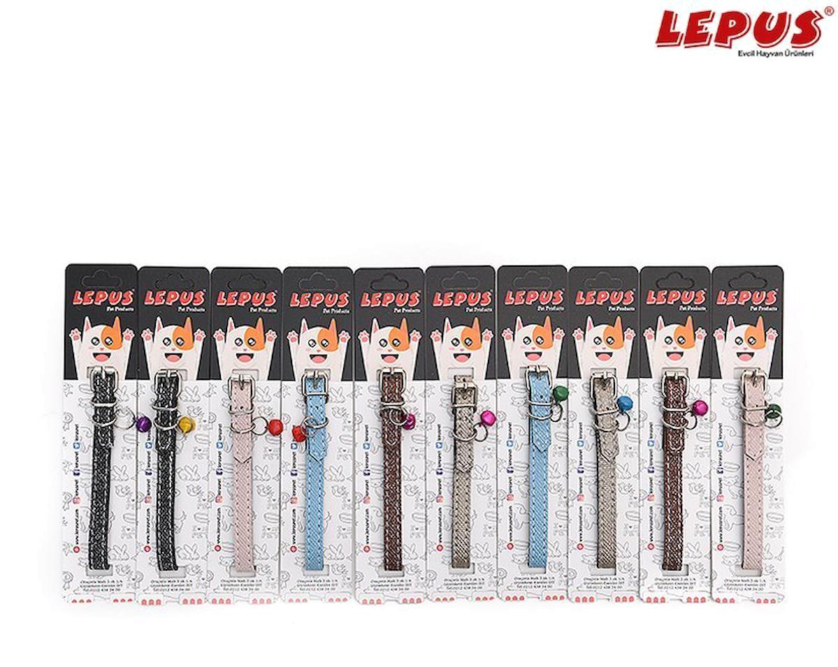 Lepus Deri Simli Çok Renkli Ayarlanabilir Gezdirme Boyun Kedi Tasması