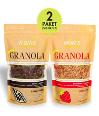 Mom's Natural Foods Chia Çilekli Fındıklı Kakaolu Granola 2x360 gr