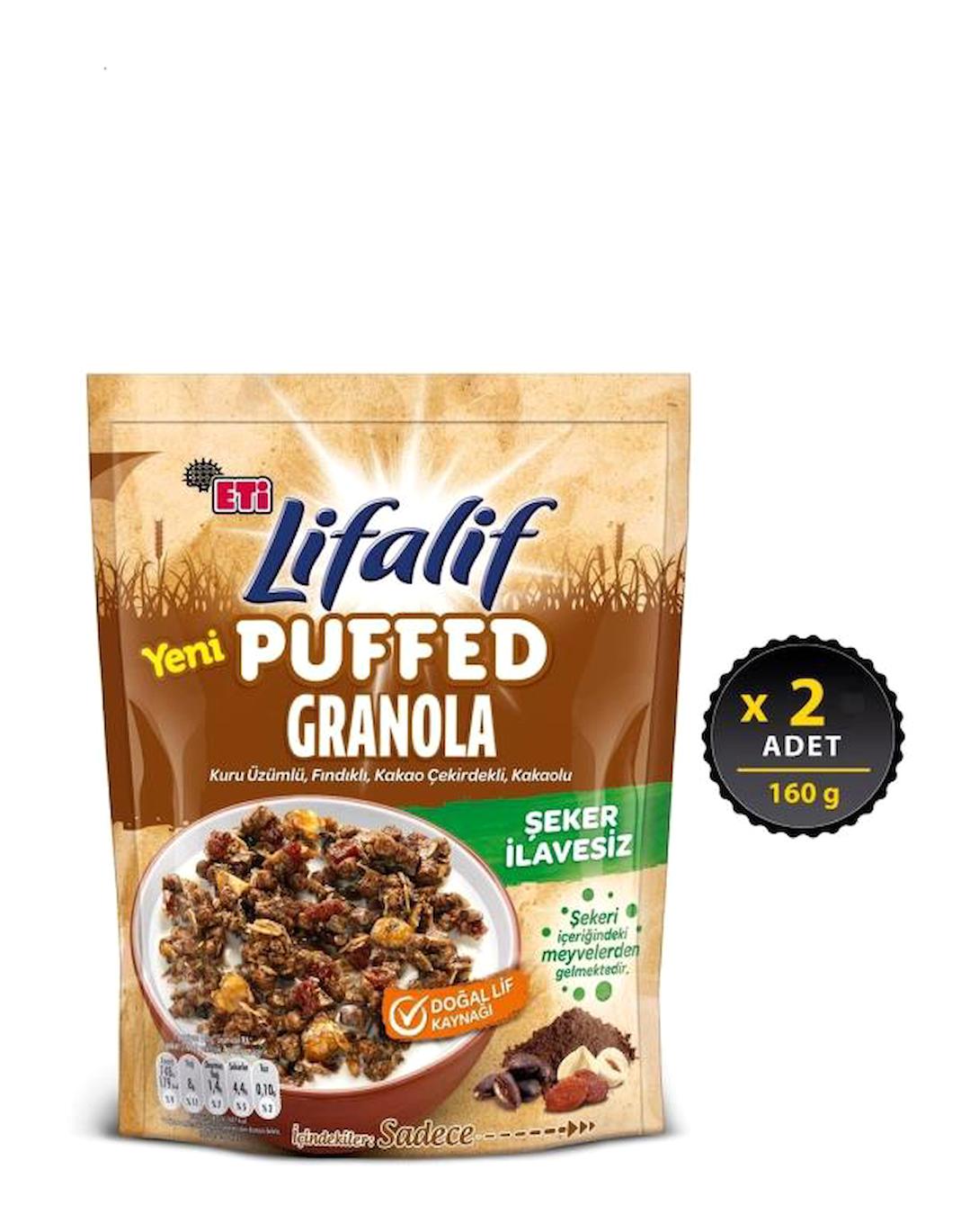 Eti Lifalif Puffed Fındıklı Kakaolu Kuru Üzümlü Granola 2x160 gr