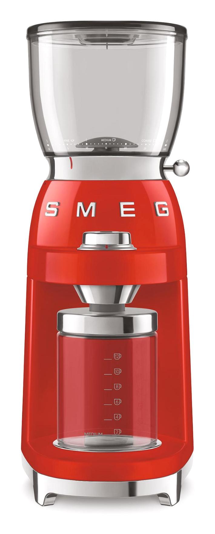 Smeg 50'S 150 W Çelik 30 Kademeli Otomatik Elektrikli Kahve Öğütücü Kırmızı