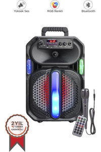 Torima D26 Radyolu Işıklı Siyah Bluetooth Hoparlör