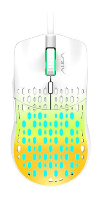 Aula S11 Pro 3600 DPI RGB Yatay Makrolu Kablolu Sarı Optik Gaming Mouse