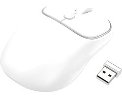 Polham Sessiz Yatay Kablosuz Beyaz Optik Mouse