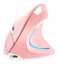 Mistaha 3 Kademeli RGB Ergonomik Dikey Makrolu Kablosuz Pembe Optik Gaming Mouse
