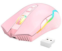 Mistaha CW905 RGB Yatay Makrolu Kablosuz Pembe Optik Gaming Mouse