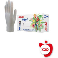 Beybi Pudrasız Vinil Beyaz Small Temizlik Eldiveni 20 Paket