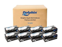 Dolphin Siyah Large Temizlik Eldiveni 10 Paket