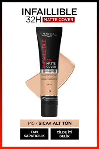 L'oréal Paris Infaillible 32h Matte Cover 145 Serum Tüp Fondöten 30 ml