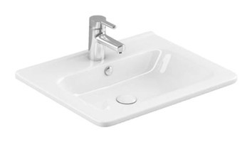 Sanovit Urban Klasik Tekli 60 cm Seramik Tezgah Üstü Dikdörtgen Lavabo Beyaz