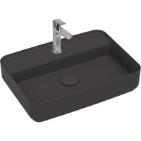 Isvea Infinity Klasik Tekli 55 cm Seramik Tezgah Üstü Dikdörtgen Lavabo Antrasit