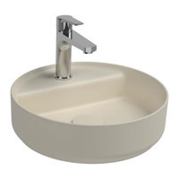 Isvea Infinity Batarya Delikli Klasik Tekli 42 cm Seramik Tezgah Üstü Yuvarlak Lavabo Fil Dişi