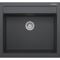Luxell Lx -535 Riva Tekli 12 cm Granit Tezgah Üstü Kare Lavabo Antrasit