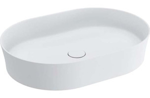 Bocchi Sottile Slim Line Country Tekli 55 cm Seramik Tezgah Üstü Oval Lavabo Mat Beyaz