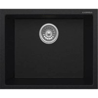Luxell Lx -520 Eva Tekli 12 cm Granit Tezgah Üstü Kare Lavabo Siyah