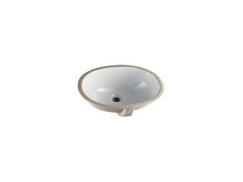 Turkuaz Cerastyle Modern Tekli 55 cm Seramik Tezgah Altı Oval Lavabo Bej-Beyaz