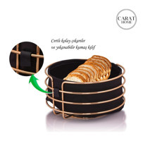 Carat Home Gold Şeritli Ekmeklik Siyah