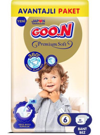 Goo.n Premium Soft 6 Numara Bantlı Bebek Bezi 88 Adet