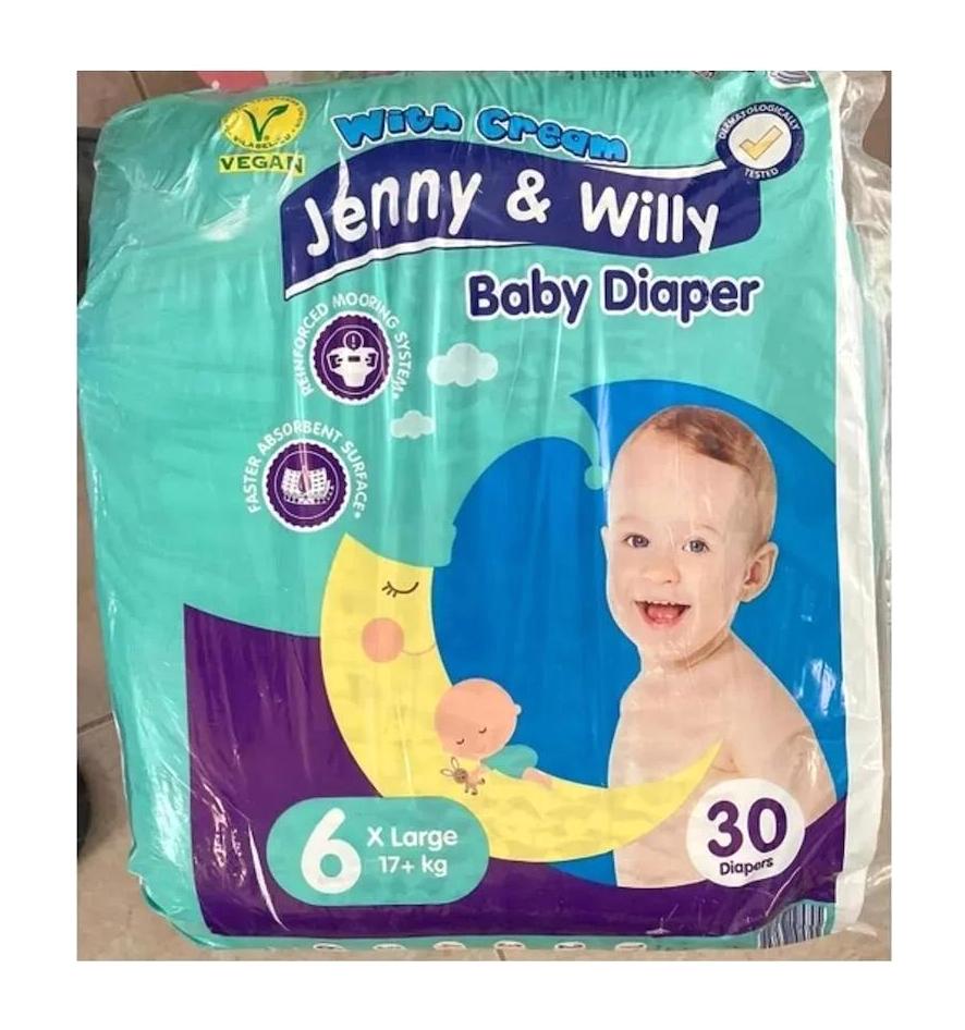 Jenny & Willy Kremli 6 Numara Cırtlı Bebek Bezi 30 adet