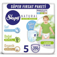 Sleepy Natural 5 Numara Organik Külot Bebek Bezi 200 adet