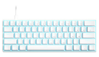 Outemu İngilizce Q RGB 61 Tuşlu Blue Switch Kablolu Beyaz Mekanik Gaming Klavye