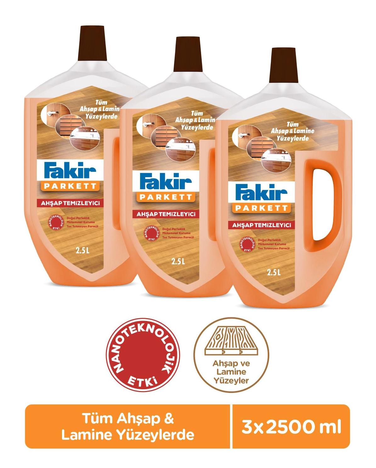 Fakir Parkett Nano Teknolojili Ahşap Temizleyici 3x2.5 lt