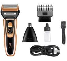 Calido Elektronik WP-7400 Saç Sakal Burun 3 Başlıklı Çok Amaçlı Sinekkaydı Islak Kuru Tıraş Makinesi