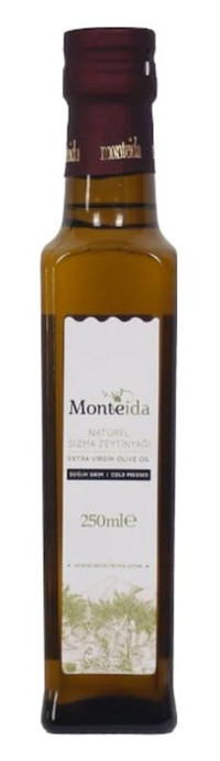 Monteida Naturel Organik Soğuk Sıkım Cam Sızma Zeytinyağı 250 ml