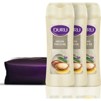 Duru Argan Yağı-Kil Nemlendirici Duş Jeli 3x450 ml