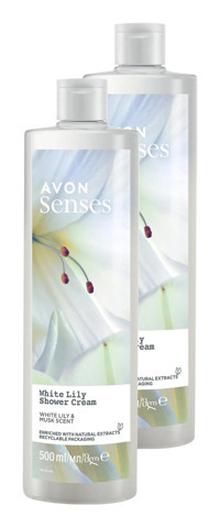 Avon Senses White Lily Beyaz Zambak Duş Jeli 2x500 ml