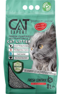 Cat Expert Control With Activated Topaklanan İnce Taneli Aktif Karbonlu Bentonit Kedi Kumu 8 lt