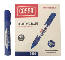 Cassa Güvenli Mürekkep Doldurulabilir Silinebilir Mavi Tahta Kalemi