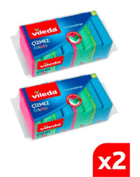 Vileda Çizmez Oluklu 2x4'lü Bulaşık Süngeri