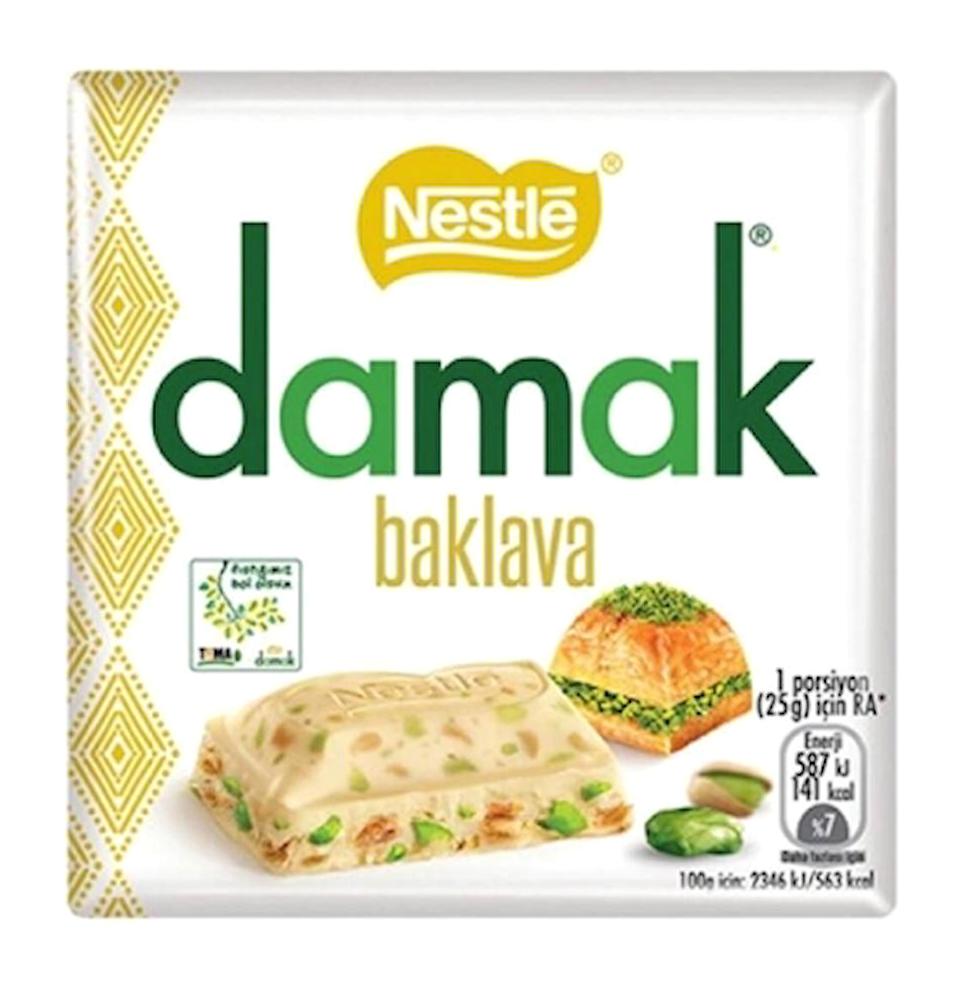 Nestle Damak Kare Baklavalı Beyaz Çikolata 60 gr 24 Adet