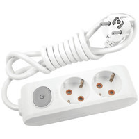 Avarson 3x1.5 TTR 3500 W Topraklı Anahtarlı 2'li 60 m Uzatma Kablosu Beyaz