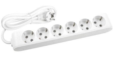 Avarson 3x1.5 TTR 3500 W Topraklı 5'li 5 m Uzatma Kablosu Beyaz