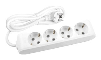 Avarson 3x1.5 TTR 3500 W Topraklı 4'lü 40 m Uzatma Kablosu Beyaz