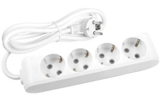 Avarson 3x1.5 TTR 3500 W Topraklı 4'lü 100 m Uzatma Kablosu Beyaz